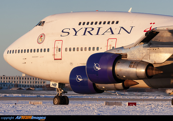 Syrian Boeing 747SP YK-AHB taxi for departure in glorious golden winter sunset light at Sheremetyevo International airport Boeing 747SP-94