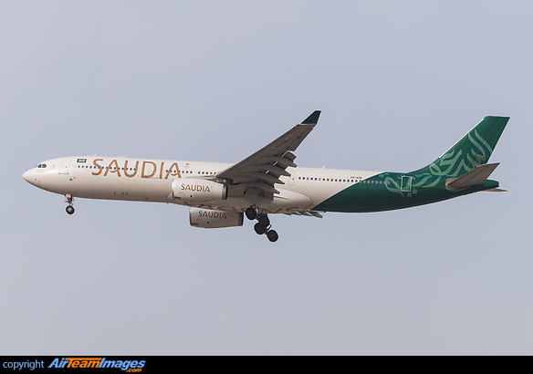 "Saudi National Day" special colours Sep 2016 Airbus A330-343X