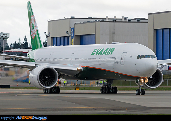 EVA Air's latest 777 on her delivery flight to Taipei Intl, Taiwan Boeing 777-36N/ER