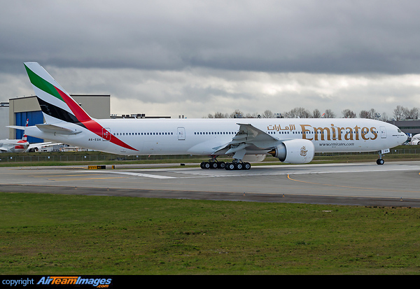 Emirates latest 777-300ER on her delivery flight to Dubai Intl (DXB) Boeing 777-31H/ER