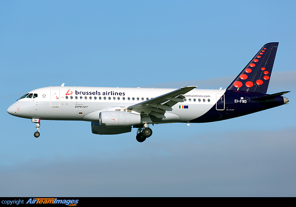 Operated by CityJet, EI-FWD is the first Sukhoi SuperJet 100 in full Brussels Airlines livery Sukhoi SuperJet 100-95B