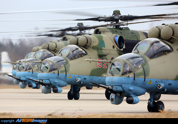 During Victory Day parade rehearsal Mil Mi-35M