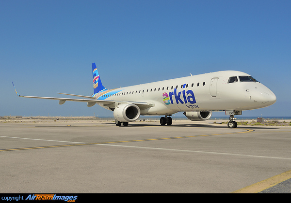 Painted in the new Arkia Israeli Airlines livery Embraer ERJ-195AR
