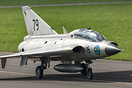 The SAAB Draken taxiing in after the display at Air Power 2016.