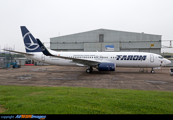 Second 737-800 to be join the fleet of TAROM after being recently painted by Airbourne Colours. Boeing 737-82R