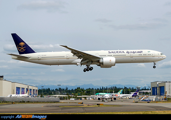 Saudi Arabian's latest 777 on her first flight landing. Boeing 777-368/ER