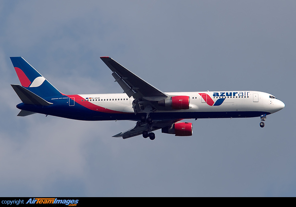 Having just received their AOC, Azur Air Germany is seen here on their first day of regular service with their first B767. Boeing 767-37E/ER