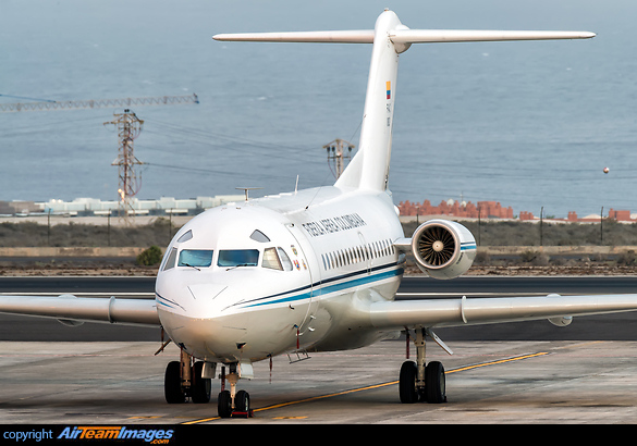 Rare visit of this F28 of the Colombian Air Force making a stop for crew rest. Fokker F-28-1000 Fellowship
