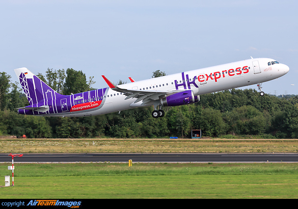 Latest addition for Hong Kong Express - Wearing Airbus registration D-AVXD after a paintjob by MAAS Aviation Maastricht. Airbus A321-231
