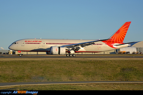 Air India's Boeing 787 Dreamliner touchdown in warm golden light with the thrust reversor in action Boeing 787-8 Dreamliner