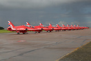 The Red Arrows at their home base RAF Scampton.