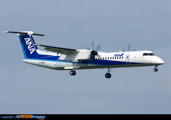 Delivery flight, refuelling at Birmingham Bombardier Dash 8-402Q