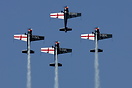 The Blades 2Excel display team showing off the special good luck to En...