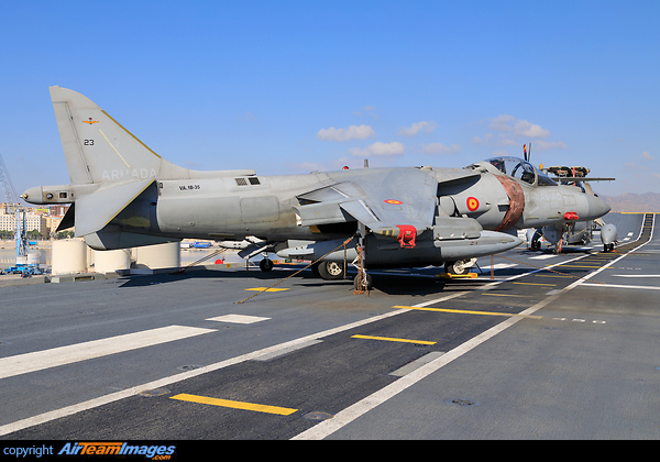 Onboard the aircraft-carrier Juan Carlos I, on a visit in the harbour of Malaga EAV-8B Matador II+