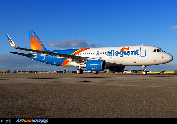 Latest addition for Allegiant - Out of the paintjob of MAAS Aviation Maastricht wearing AIB registration D-AUBY Airbus A320-214