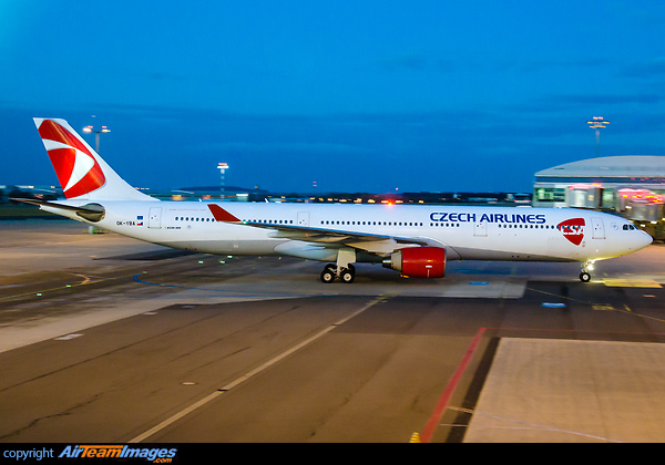soon to be returned to lessor Korean Air this CSA A330-300 can be seen completing a flight from Seoul, CSA's sole longhaul route Airbus A330-323X