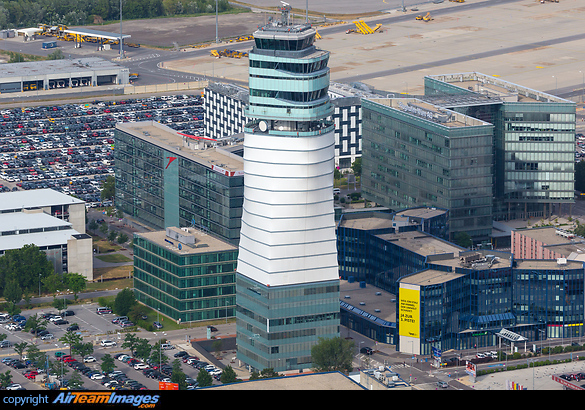 The iconic tower at Vienna airport, with 109 m meters the tallest control tower in Europe. Vienna ATC Tower