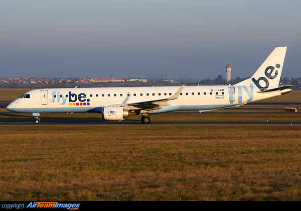 Operated by Stobart Air sticker on rear Embraer ERJ-195LR