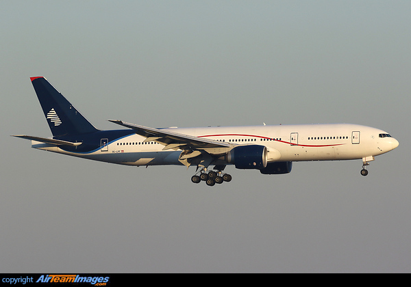 New aircraft for Austrian Airlines arriving on delivery to Hong Kong from Phoenix, AZ. Boeing 777-2Q8/ER