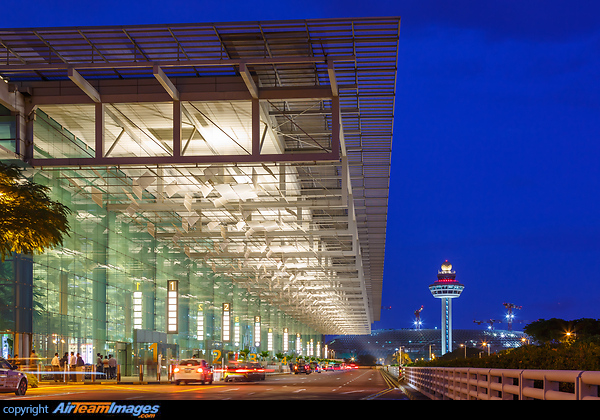Singapore Changi Airport Terminal 3 at twilight Singapore Changi Airport