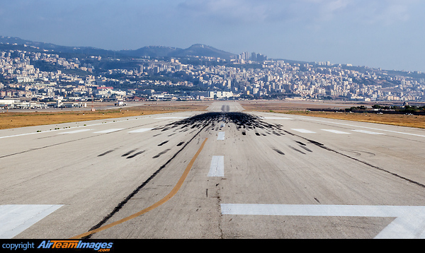 Looking down runway 17 at Beirut. Beirut Airport