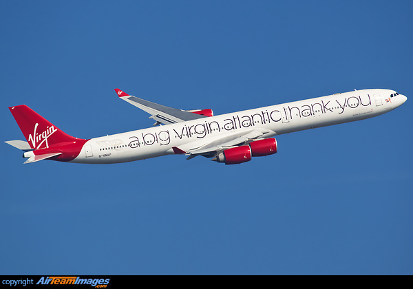 After being in storage in Tarbes since 2015, G-VNAP has been brought back into service to cover for Virgin`s missing 787`s and has been painted in a special livery Airbus A340-642
