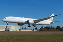 Gulf Air's first Boeing 787-9 Dreamliner bearing the temporary registr...