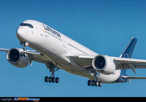 First Lufthansa Airbus A350 painted in the new livery Airbus A350-941