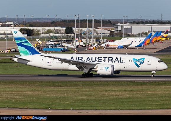 A nice visitor to Birmingham is this Air Austral 787 which is visiting Monarch Aircraft Engineering at Birmingham for scheduled maintenance. Boeing 787-8 Dreamliner