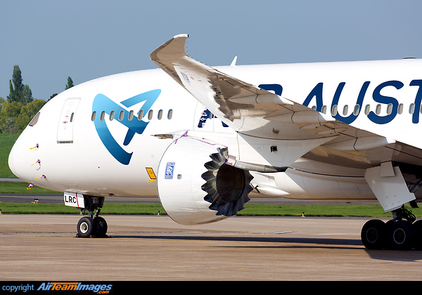 Air Austral B787-8 F-OLRC is undergoing maintenance by Monarch Aircraft Engineering at Birmingham and currently has an engine removed Boeing 787-8 Dreamliner