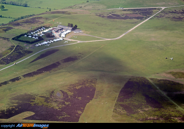 An aerial view of Long Mynd gliding site. Long Mynd Airfield
