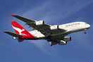 This is the first Qantas A380 to be painted in the new livery.