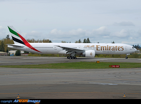 Turning on active runway to take-off on her delivery flight Boeing 777-31H/ER