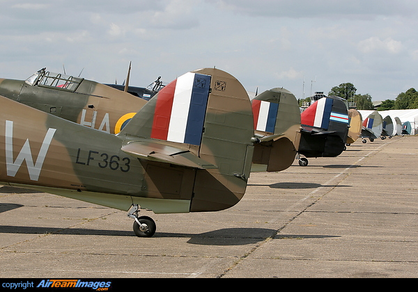 Hurricanes and Spitfires as far as the eye can see at the 2006 Flying Legends Hawker Hurricane Mk IIC