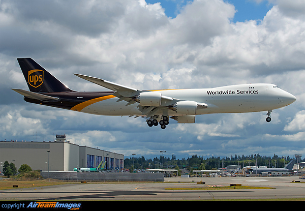 UPS latest Boeing 747-8 Freighter coming back from painting Boeing 747-84AF