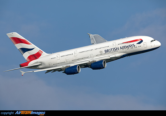 Banking away from runway 09R Airbus A380-841
