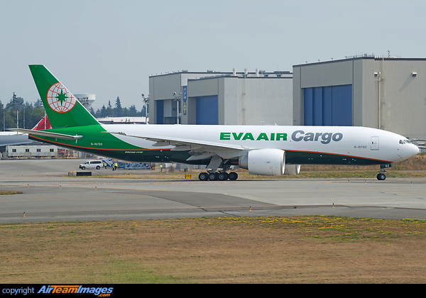 Taxing out on her delivery voyage to Taipei International airport, Taiwan Boeing 777-F5E