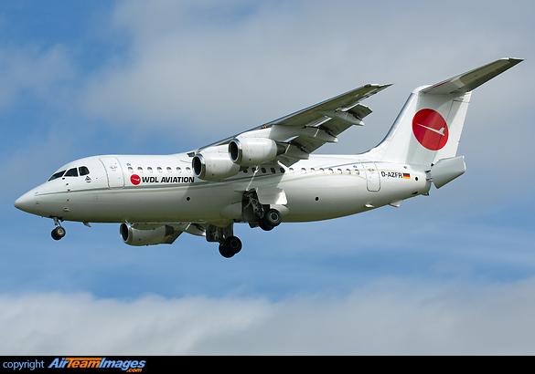 Hybrid of previous operator Cello Aviation and WDL Aviation's new livery. Today operating for SAS Scandinavian Airlines British Aerospace 146-200