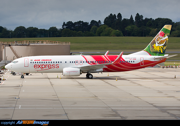Air India Express' latest 737-800, VT-GHK, passes through Birmingham on delivery to the airline Boeing 737-86N