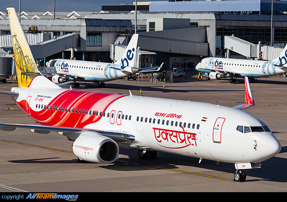Air India Express' newest 737-800, VT-GHK, passes through Birmingham on delivery Boeing 737-86N