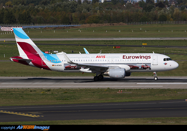 Painted in "AVIS car hire" special colours. Airbus A320-214