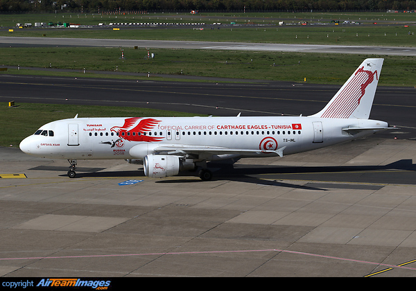 Painted in "Carthage Eagles (2018 World Cup)" special colours since June 2018. Airbus A320-211