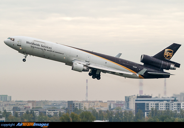 Final wave for last ever takeoff of UPS MD-11 from Warsaw McDonnell Douglas MD-11F