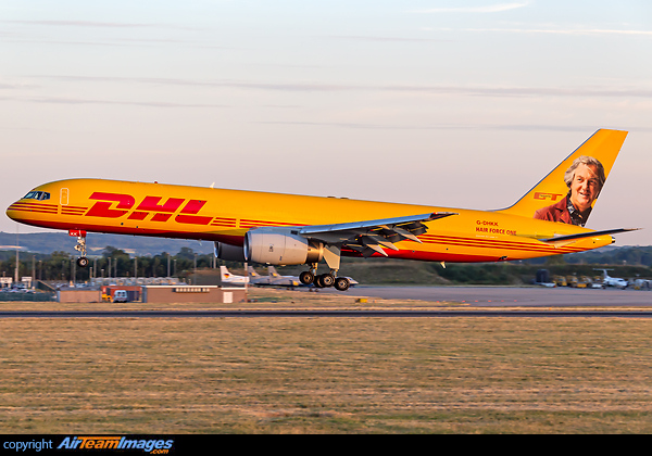 Hair Force One special tail scheme featuring James May of "The Grand Tour" Boeing 757-28A(PCF)