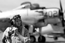 Pensive pilot before his flight
