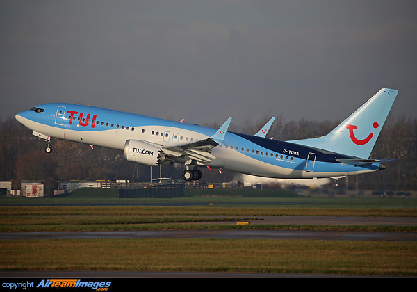 The first Boeing 737 MAX for TUI UK. Boeing 737-8 MAX