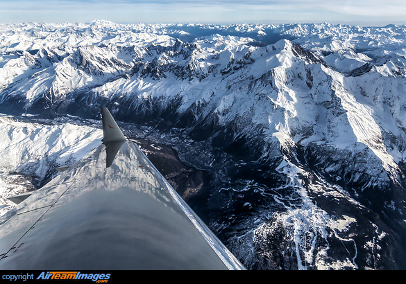 After departing Sion with a fantastic view of Mont Blanc and Chamonix below. Bombardier Challenger 350