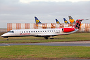 First ERJ-145 to wear the new livery of Loganair, after coming out of ...