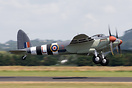 Take off on first test flight. Steve Hinton pilot, Wal Denholm copilot...