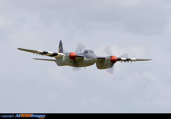 After some initial checks a flyby before landing on first test flight. Steve Hinton pilot, Wal Denholm copilot. de Havilland Mosquito FB Mk VI